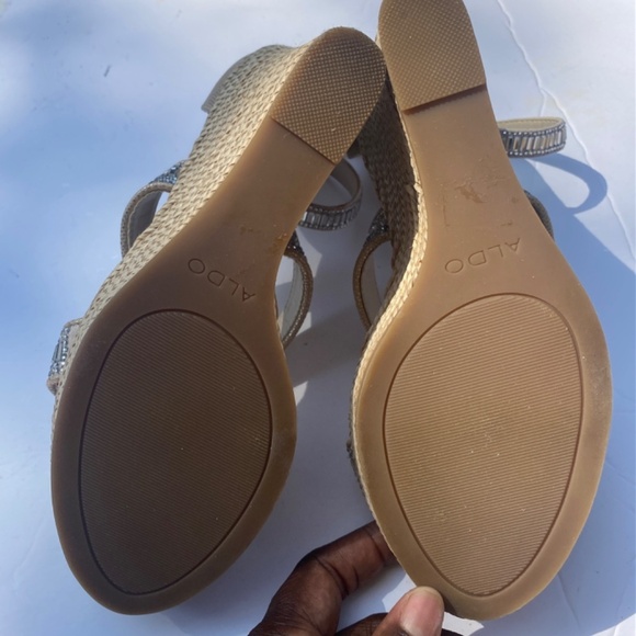 Aldo Afewiel rhinestone wedge heel sandals in size 8.5 - Picture 7 of 17